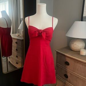 Red Linen Sun Dress